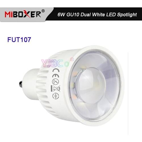 Miboxer Dual White 6W GU10 LED Spotlight FUT107 Dimmable Color temperature led Bulb lamp for Bedroom Restaurant Cook room light