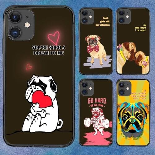 Bago Bulldog Cute Phone Case For iphone 12 11 6 Mini Pro XS Max X XR 7 8 Plus Soft TPU Cover 12Pro 11Pro 12Mini