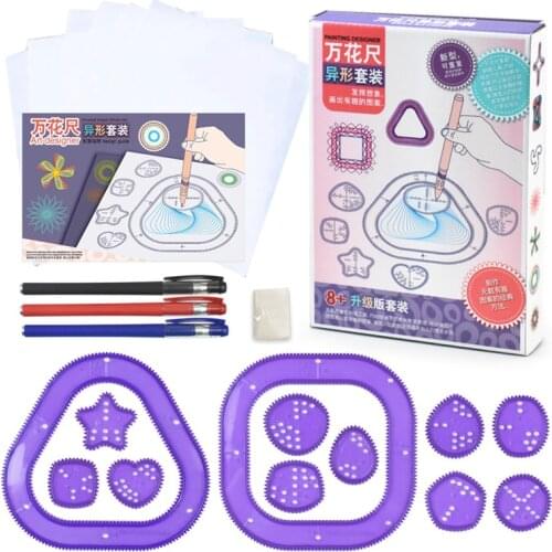 Multi-function Geometric Ruler Drawing Painting Spirograph Tools Kit for Children Educational Coloring Spiral Gears Drafting Toy