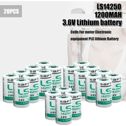 20pcs/lot New Original SAFT LS14250 AA 3.6V 900mAh Thionyl Chloride Low Self-Discharge Lithium Battery PLC Batteries