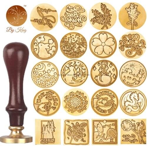 Plant Leaf Wax Seal Stamp Daisy Sunflower Rosemary Lavender Rabbit Rose Dandelion Cherry Blossoms Moon Greetings Sealing Stamps