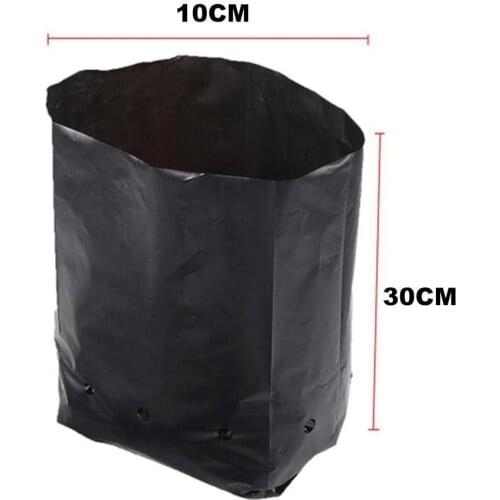 100 Pcs PE Plastic Nursery Bags Plant Grow Bags Seedling Planting Holes With Eco-Friendly Garden Breathable Bags Pots Black P5W5