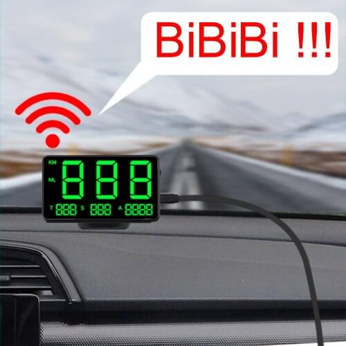 LEEPEE Big Fonts LED Display Car Head Up Display Altitude Display Projector Car GPS Speedometer Odometer KM/h MPH C60s/C80