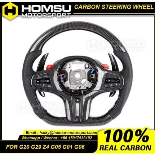 Custom alcantar carbon fiber steering wheel for bm w G20 G29 Z4 G05 G01 G06 led m steering wheel