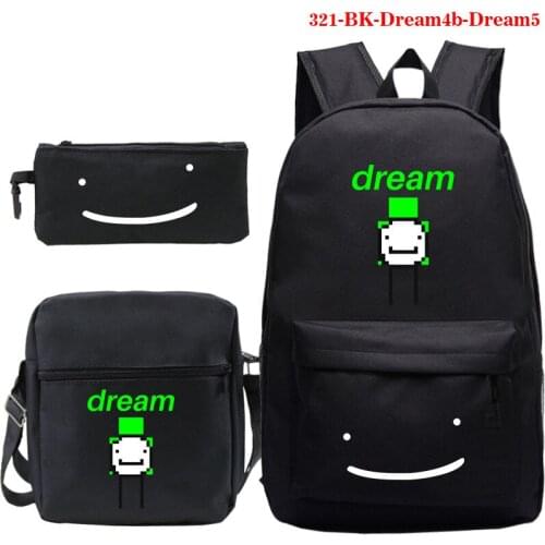Cartoon Dreamwastaken School Backpack 3 Pcs/Set Teenage Rucksack Boys Girls Schoolbag Student Book Bags 3D Print Bookbag Mochila
