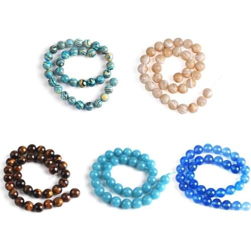Blue Tiger Eye Quartz Loose Beads Natural Stone Strand Beads 4 6 8 10 MM Pick Size For Jewelry Making #282129