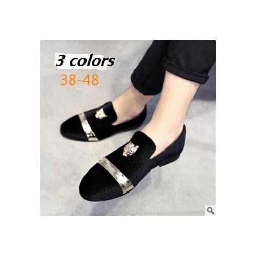 Doudou shoes cross-border hot style doudou shoes mens loafers gold tiger-head buckle low-top mens casual single shoes