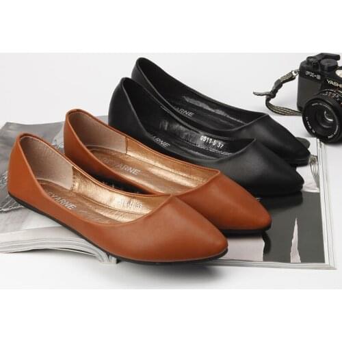 Woman Flats Loafers Shoes Fashion Ladies Casual Shoes For Women Pointed-Toe Flats Spring Autumn Female Plus Size 43 Shallow