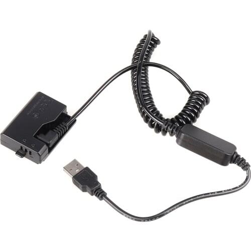 DR-E10 Dummy Battery USB Spring Cable Adapter For Canon EOS Rebel T3 T5 T6 X50 Camera