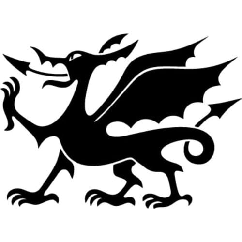 Welsh Cartoon Dragon Auto Decal Pvc High Quality Car Window Decoration Personality Waterproof Decal Black/white, 16cm*11cm