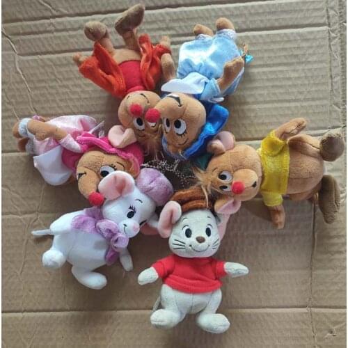 Japan Authentic Disney Doll Keychain Bag Plush Toy CINDERELLAS JAQ GUS AND SUZY