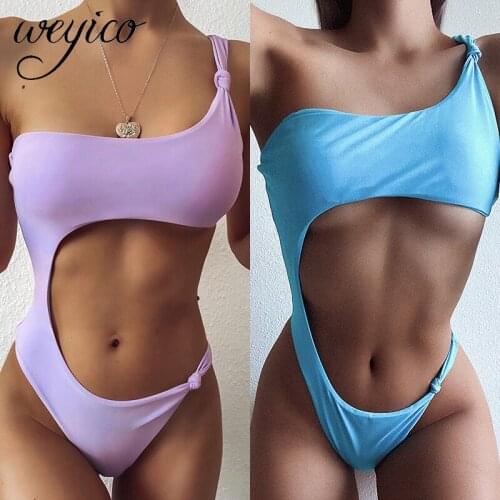 2021 New Sexy One Piece Swimsuit Cut Out Push Up Bathing Suits Monokini Beachwear Swimming Suit For Women Brazilian Swimwear