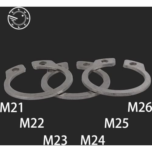 20Pcs GB894 Gourd Type Washer 21 22 23 24 25 26 MM 304 Stainless Steel C-type Elastic Ring External Circlip Snap Retaining