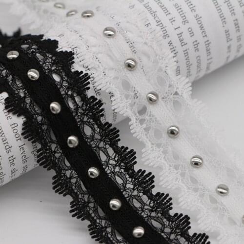 3.2cm high quality black and white lace claw nail lace Ribbon clothing DIY curtain lace accessories
