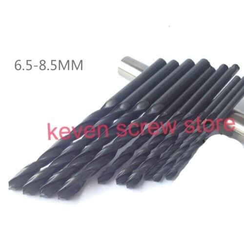 Freeshipping,High-speed steel straight shank twistdrill, 5 / package 6.5MM-8.5MM straight twistdrill, Power tools Metal Drilling