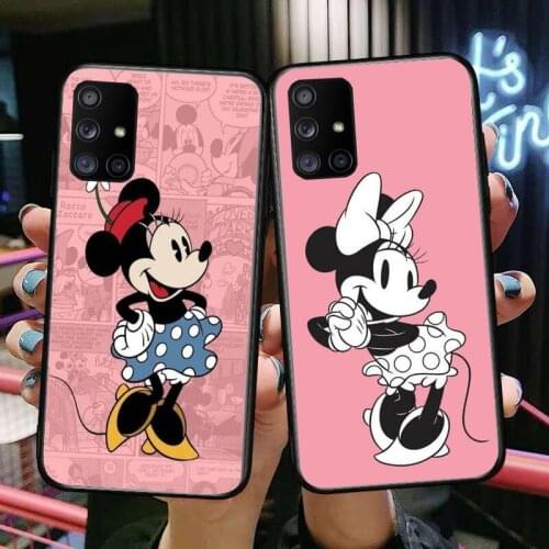 Disney Mouse Minnie Shy Cute Phone Case Hull For Samsung Galaxy A 50 51 20 71 70 40 30 10 80 E 5G S Black Shell Art Cell Cove