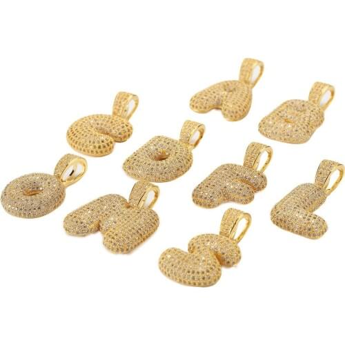 Zircon Crystal Small Letter Alphabet Pendant Necklace Stainless Steel Snake Chain Golden Necklace Charm Women Men Jewelry