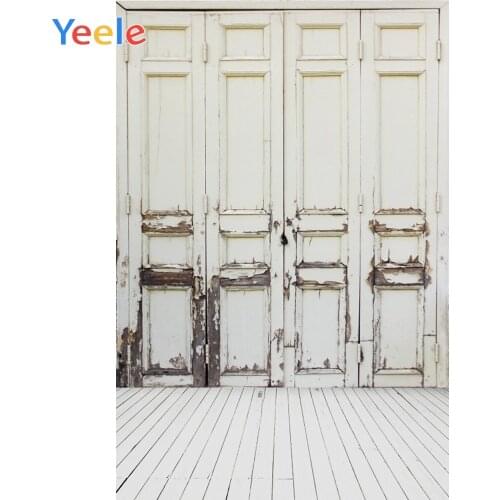 Yeele Grunge White Wooden Door Floor Baby Child Portrait Photographic Backdrops Custom Photography Backgrounds For Photo Studio
