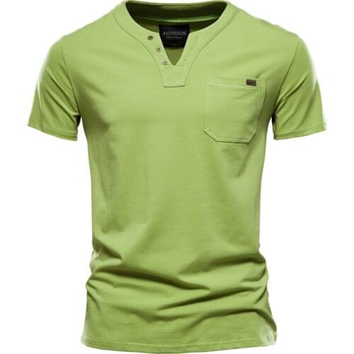 Mens Clothing Tops Tee Shirt Men 2021 Summer Top Quality Cotton T Shirt Men Solid Color Design V-Neck T-Shirt Casual Classic