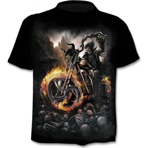 2018 New Motorcycle Skull 3dt-shirt Men Women Fashion Hip Hop T-shirt Streetwear Pullover T Shirt Camisetas Hombre Tops Tees