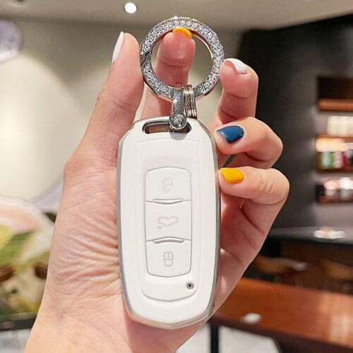 Hot Sale TPU+Leather Car Remote Key Case Cover For Geely Atlas Boyue NL3 EX7 Emgrand X7 EmgrarandX7 SUV GT GC9 borui Accessories