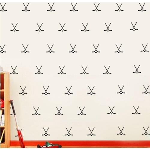 Hockey Pattern Repeatable Sports Wall Decal Playrooms Pattern Designs Vinyl Art Sticker DIY Creative Decals Home Kids Room Decor