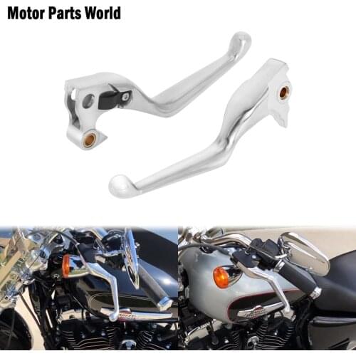 2xMotorcycle Brake Clutch Handlebar Lever Chrome For Harley Sportster XL883 XL1200 2014-2020 Roadster Nightster Iron Custom