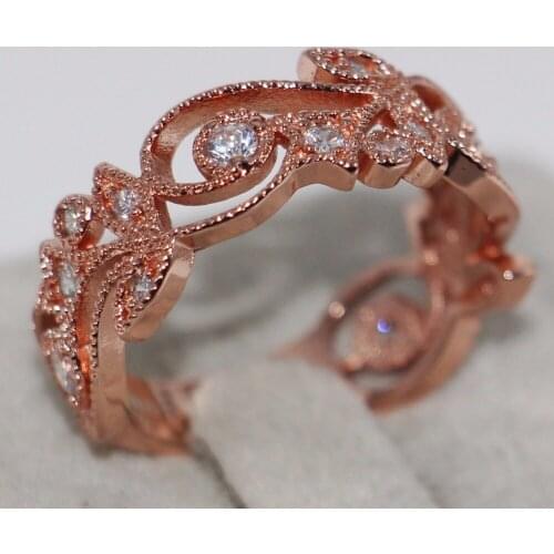 Size5-10 choucong Fashion Jewelry 925 Sterling Silver White 5A CZ Engagement Band Women Flower Finger Ring For Lovers Gift