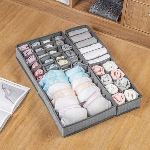 4 Pcs Set Underwear Bra Storage Box Foldable Drawer Dormitory Closet Organizer Clothes Socks Dividers Box Accessories Supplies