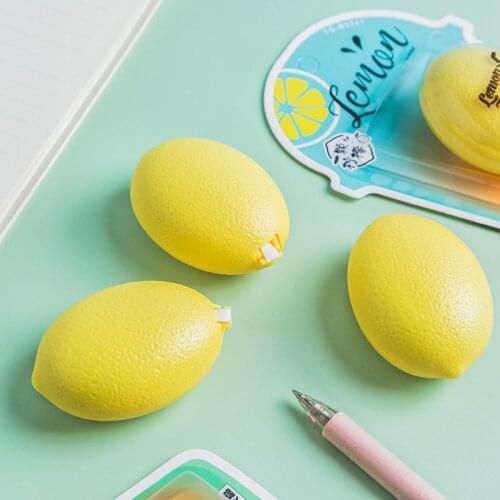 Novelty Fresh Lemon Shape White Out Correction Tape School Office Corrector Supplies Cute Coll Student Prizes Korean Stationery
