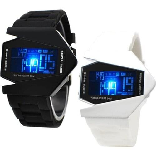 Fashion Unisex Watches Led Digital Watches Men Women Led Aircraft Watches Bomber Flashlight LED Military Sport Watches Men