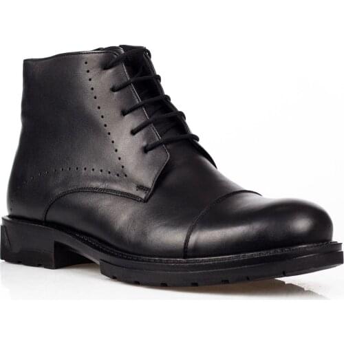 Mens Leather Boots Winter Everyday Pillar Keeps Warm In the Snow and Rain Wearable Solid Leather Men Boots