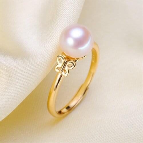 Real Silver S925 Plated Ring Empty Care DIY Accessories Pearl Ring Adjustable Set Semi-finished Products Woman Ring Wholesale