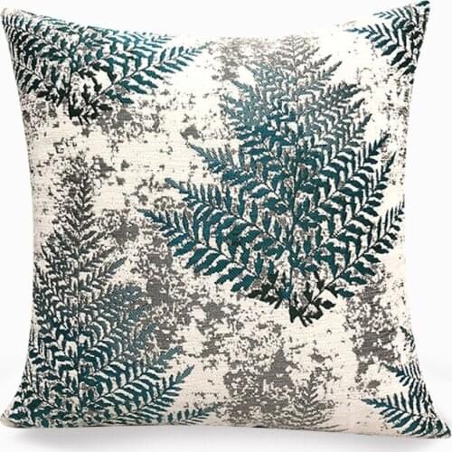 Geometric Plant Printed Pillow Cover Jacquard Sofa Cushion Cover For Home Living Room Couch Car Office 45x45cm Pillow Pillowcase