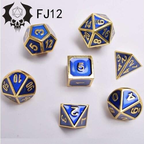 New temperature-changing dice set orthographic characters 12 dollars game dice set multi-sided digital dice set metal double-sid