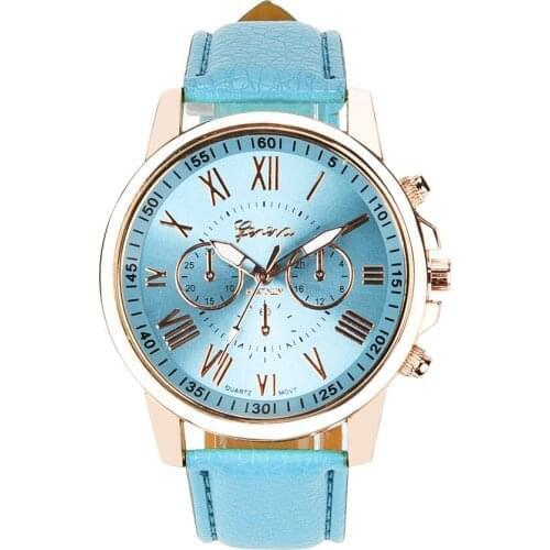 Wholesale Womens Roman Numerals Faux Leather Analog Quartz Watch