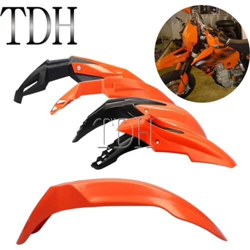 Orange For EXC XCF XC Enduro Front Mudguard SX SX-F Dirt Bike Fender Mud Cover Universal Splash Panel CRF XR 125 230 250 450