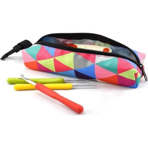 Empty Crochet Hook Storage Bag Organizer Pen Case Colorful Knitting Needles Bag For Sewing Tools Accessories Needle Arts Craft