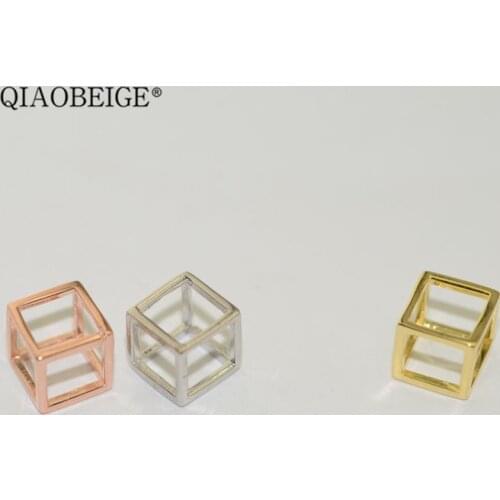 QIAOBEIGE 1pc Small Rubiks Cube Pendant 925 Sterling Silver Pearl Cage Pendant DIY Accessories Inlaid Crystal Round pearl