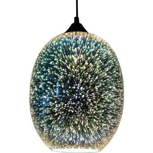 Nordic 3D Painted Starry Sky Glass Pendant Lights Living Room Decor Bedroom Hanging Lamp Cafe Romantic Lights Christmas Lighting