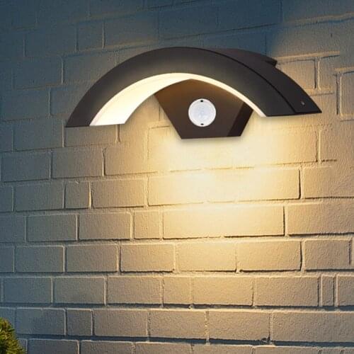18W 24W Modern PIR Motion Sensor Waterproof Wall Light Outdoor Garden Balcony Corridor Porch Lighting Patio Front Door Wall Lamp