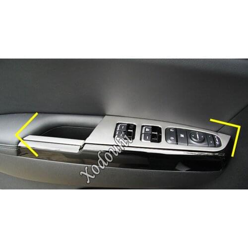 Car sticker styling door window glass interior panel armrest lift switch button trim frame 4pcs For Kia Sportage KX5 2019 2020