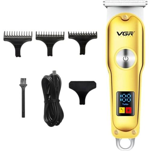 VGR V-290 Electric Shaver USB Charging Engraving Electric Clippers LED Smart Display Portable Oil Head Hair Clipper