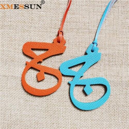 XMESSUN New Arabic Letters Charm Luxury Genuine Natural Leather Character Alphabet Keychain Backpack Pendant Ladies Women Bag