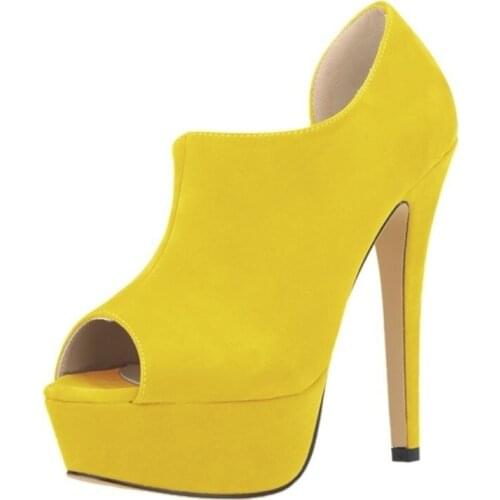 2021 New Women Pumps Platform Suede High Heel Sandals 14cm Sexy Peep Toe Ankle Strap Stiletto Party Wedding Shoes 817-18VE