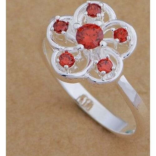 925 Sterling Silver Ring Fashion Jewerly Ring Women&Men windmill inlaid red stone /epiangpa gfeaowla AR662