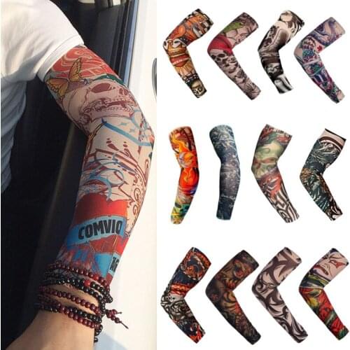 1Pcs Trendy Men Women New high Elastic Fake Temporary Tattoo Sleeve Designs Summer sunscreen Body Arm Warmers