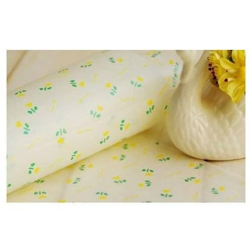 200 Yellow Green Flower Sandwich Wrap Paper,Hamburger Food Packaging Paper Greaseproof YN-100508