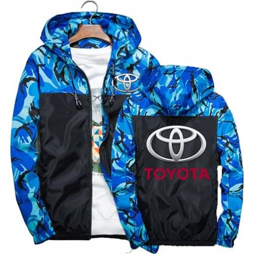 2021 Hot Windbreaker Toyota Jacket Mens Spring Summer Harajuku Tops Street Breathable Sport Hoodies Zip Light Mens Casual Coat