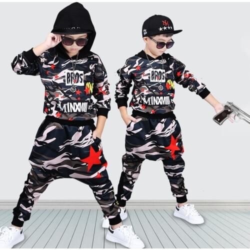 244 High quality 2018 autumn winter fashion black red T-shirt+pants children set kid suit girl boy clothing set for 4-14 years